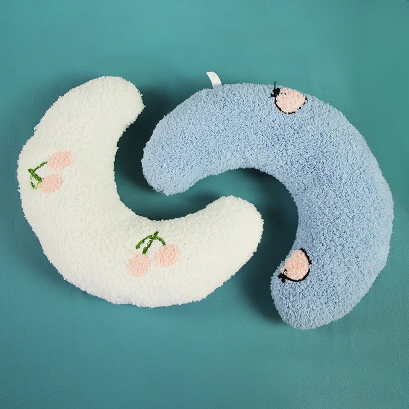 Cat Pillow for Indoor Cats Dog Calming Pillow,Ultra Soft Fluffy Cat Calming Pillow,Half Donut Cuddler with Embroidery Pattern