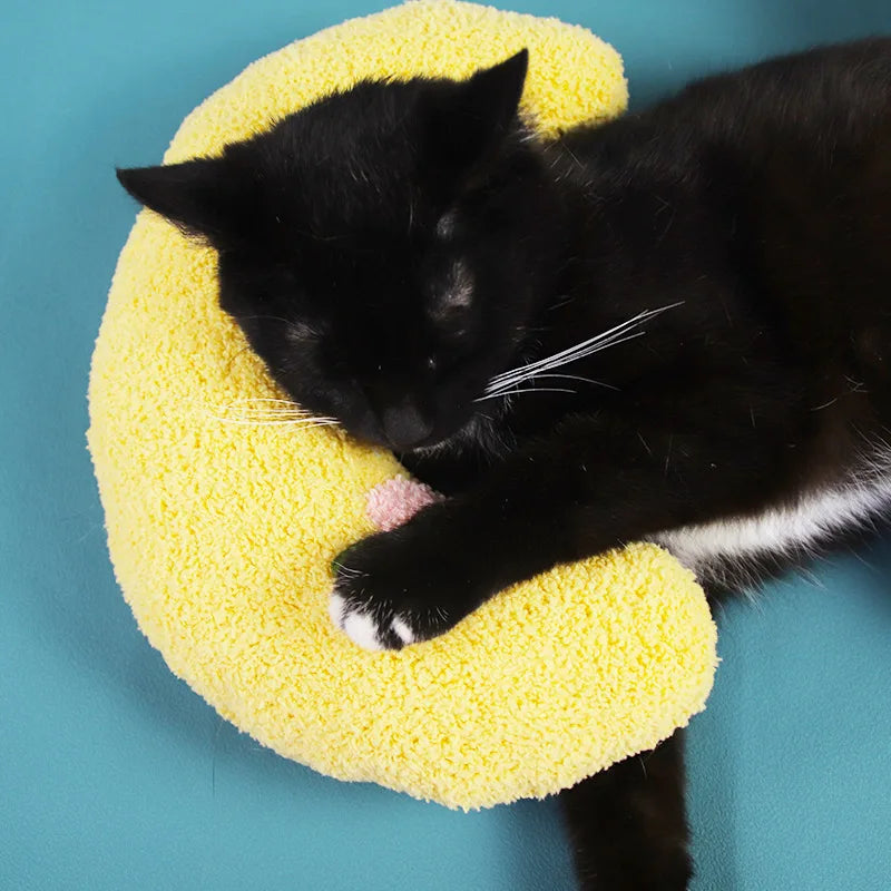 Cat Pillow for Indoor Cats Dog Calming Pillow,Ultra Soft Fluffy Cat Calming Pillow,Half Donut Cuddler with Embroidery Pattern